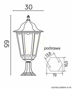 Venkovní stojací lampa SU-MA Retro Maxi černá patina K 4011/1/BD 65 cm small 2