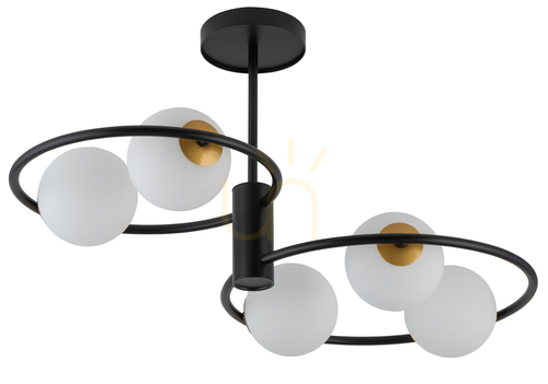 Kontrola Stropní svítidlo Sigma Aqua 5 černé, 5x G9, SKU 33468