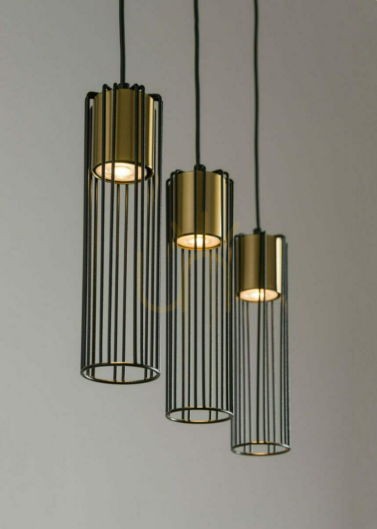 Pohled Závěsné svítidlo Sigma Fobia 3 černá/zlatá 33455 Závěsné svítidlo Sigma Fobia 3 černá/zlatá 33455