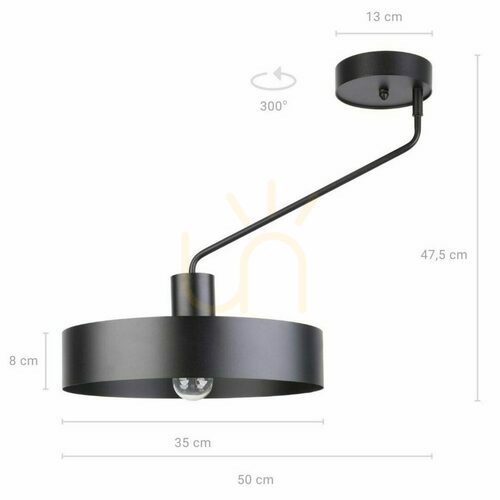 Kontrola Stropní svítidlo Sigma Jumbo 1 černá 35 cm E27 31529