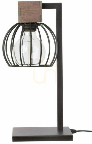Kontrola Stolní lampa Sigma Milan černá hnědá, kov a překližka, E27, 50120