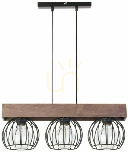 Kontrola Závěsné svítidlo Sigma Milan 3 černé dřevo E27 3x15W 31574