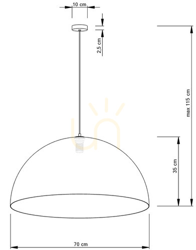 Kontrola Závěsné svítidlo Sigma Sfera 70 bílá měděná 30134