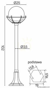 Venkovní stojací lampa SU-MA Ball černá patina 102 cm K 5002/2/KPO small 6