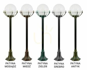 Venkovní stojací lampa SU-MA Ball černá patina 102 cm K 5002/2/KPO small 7