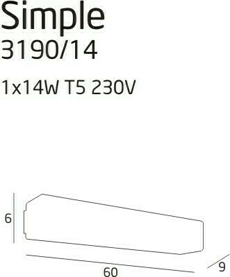 Kontrola Nástěnné svítidlo Max Light SIMPLE 3190/14 bílé kovové 60 cm zářivka T5 14 W