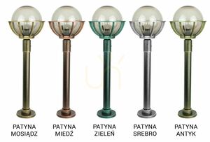 Venkovní stojací lampa SU-MA koule s košem 90 cm černá patina K 5002/2/KPO 250 small 8