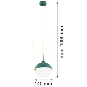 Závěsné svítidlo ARGON CAPPELLO opál matný zelený E27 8297 small 3