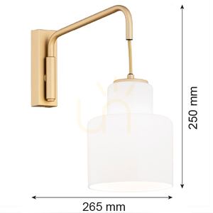 Nástěnné svítidlo ARGON DIUNA opál zlaté E27 8371 small 2