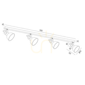 Plafon ARGON LENORA červený 4x E14 1818 small 3