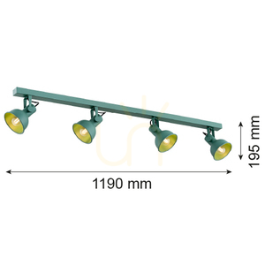 Plafon ARGON LENORA zelený 4xE14 1819 small 2