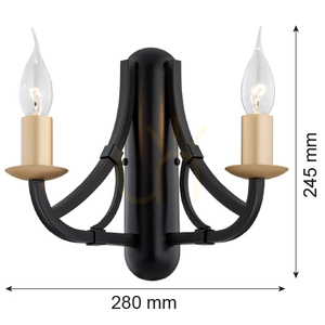 Nástěnné svítidlo ARGON Lorenzo 2xE14 černá/zlatá 7181 small 2
