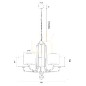 Lustr ARGON MARANELLO 5xE27 bílá/starozlatá 2172 small 7