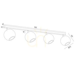 Plafon ARGON PARULA 4x E14 béžový dřevo, ocel 1820 small 3