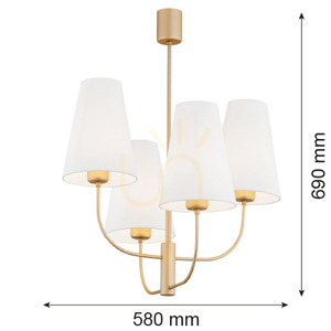 Lustr ARGON SAFIANO bílý zlatý E27 4×1W 1821 small 2