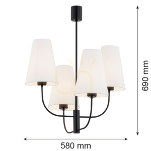 Lustr ARGON SAFIANO bílý/černý E27 4x1W SKU 1822 small 6