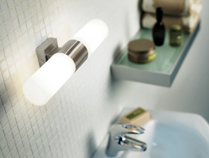 Koupelnové nástěnné svítidlo Nordlux Tangens Double, broušená ocel, 2×E14 small 1