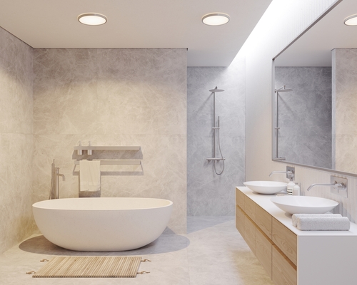 Kontrola Stropní LED svítidlo Nordlux Oja 29, chrom, Ø30 cm, 3000/4000 K, IP54