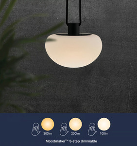 Houba Černá/bílá zahradní závěsná lampa Nordlux small 2