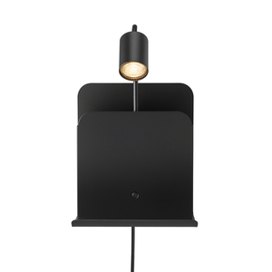 Nástěnné svítidlo Nordlux Roomi černé GU10 8 W s policí a USB portem 2112551003 small 1