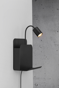 Nástěnné svítidlo Nordlux Roomi černé GU10 8 W s policí a USB portem 2112551003 small 0
