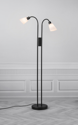 Kontrola Molli Dbl-podlahová lampa Black/Opal Nordlux