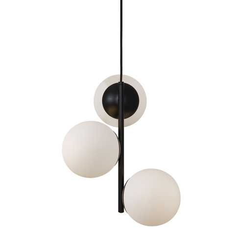 Kontrola Závěsná lampa Lilly Black/Opalwh. Nordlux