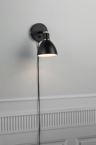 Kontrola Nástěnné svítidlo Nordlux Ray černé kovové E14 25 W 63191003