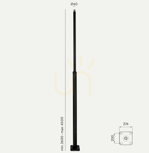 Lamppost 1255 Black O50 260-400Cm Revizní dvířka small 0