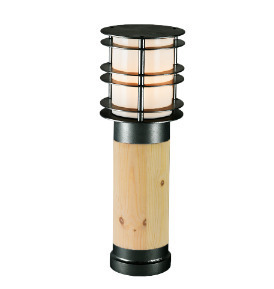 Kontrola Osvětlení Post STOCKHOLM 1436B Black+Timber 49cm 8,5W 3000K Norlys.