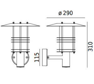 Stockholm 280 venkovní nástěnná lampa bílá E27 Led 9W small 1