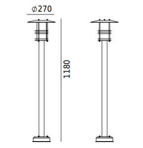 STOCKHOLM 285BL Stojící zahradní lampa černá 118cm E27 - NORLYS. small 1