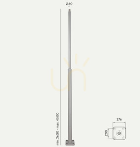 3004AL Šedý sloup veřejného osvětlení, 360–450 cm – nastavitelný small 0
