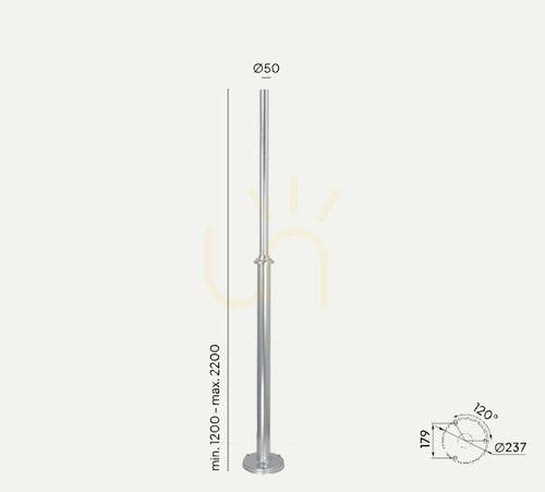 Kontrola Osvětlovací sloupek NORLYS pozinkovaný 120–220 cm 3009GA Lamppost