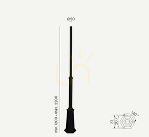 Osvětlovací sloupek NORLYS Lamppost černý 120–220 cm 3010BL small 0