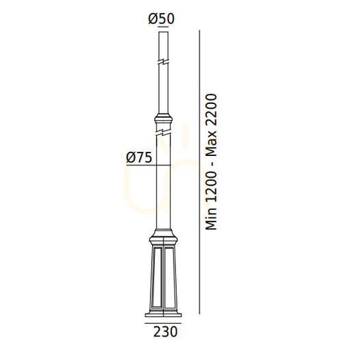 Kontrola Osvětlovací sloup NORLYS Lamppost bílý 120–220 cm 3010WH