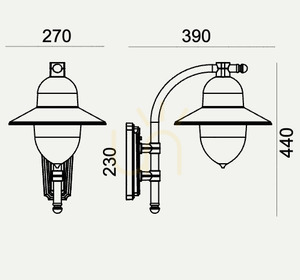 Venkovní nástěnné svítidlo COMO 370BL E27 černé RAL-9005 - NORLYS small 2