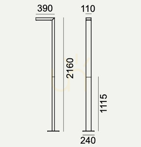 Zahradní stožárová lucerna NORLYS Asker 5126BL černá LED 18W 4000K 216 cm small 2
