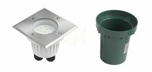 Venkovní pochozí LED světlo SU-MA ST 5024 B stříbrné 1W 3000K small 1