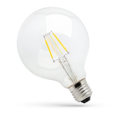 Kontrola Led Glob G95 E27 230 V 4 W Cog Ww Clear Stmívatelné spektrum