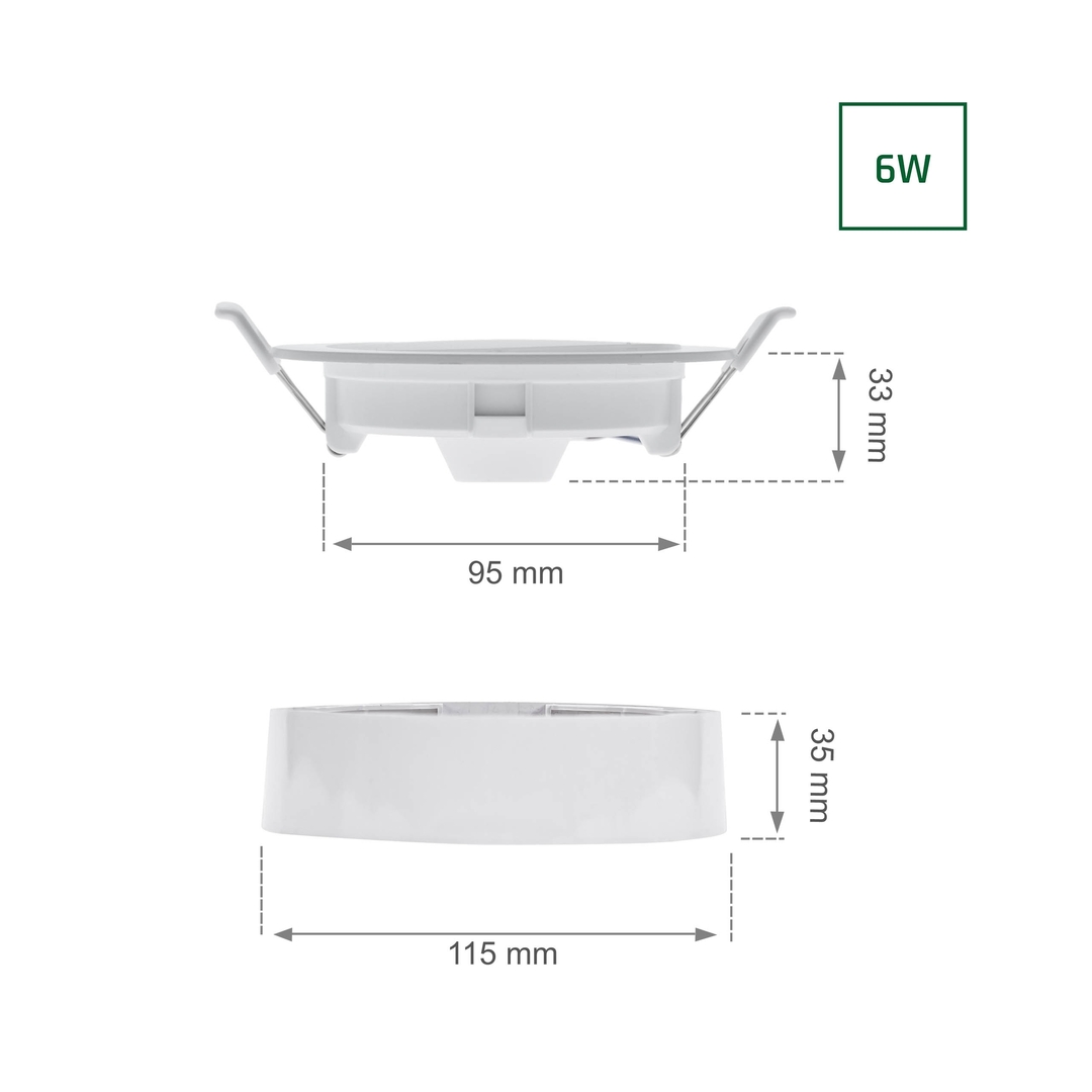 Zobrazit Algine Eco 2w1 povrchové svítidlo 6 Ww 230 V 110st Ip20 Ik06 115x35mm bílé kulaté Algine Eco 2w1 povrchové svítidlo 6 Ww 230 V 110st Ip20 Ik06 115x35mm bílé kulaté