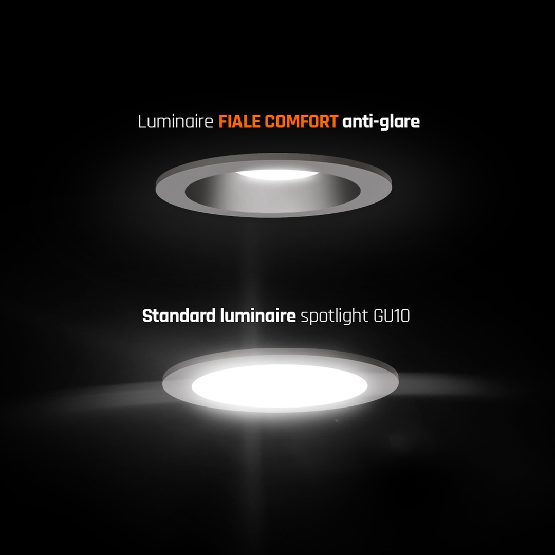 Zobrazit Fiale Comfort Anti Glare Gu10 250 V Ip20 Fi85x50mm Black Round Center Black Movable Fiale Comfort Anti Glare Gu10 250 V Ip20 Fi85x50mm Black Round Center Black Movable