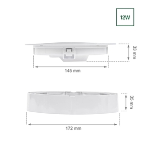 Algine Eco 2w1 povrchové svítidlo 12 Ww 230 V 110st Ip20 Ik06 170x35mm bílé kulaté small 3