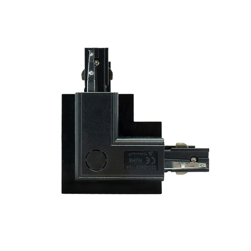 Kontrola L Pravý konektor pod omítku pro přípojnice Eurostandard - EUTRAC - Black Spectrum L-R