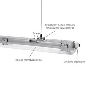 Limea Led Tube Slim Hermetic G13 2x60 250 V Ip65 710x90x63 Mm šedá small 6