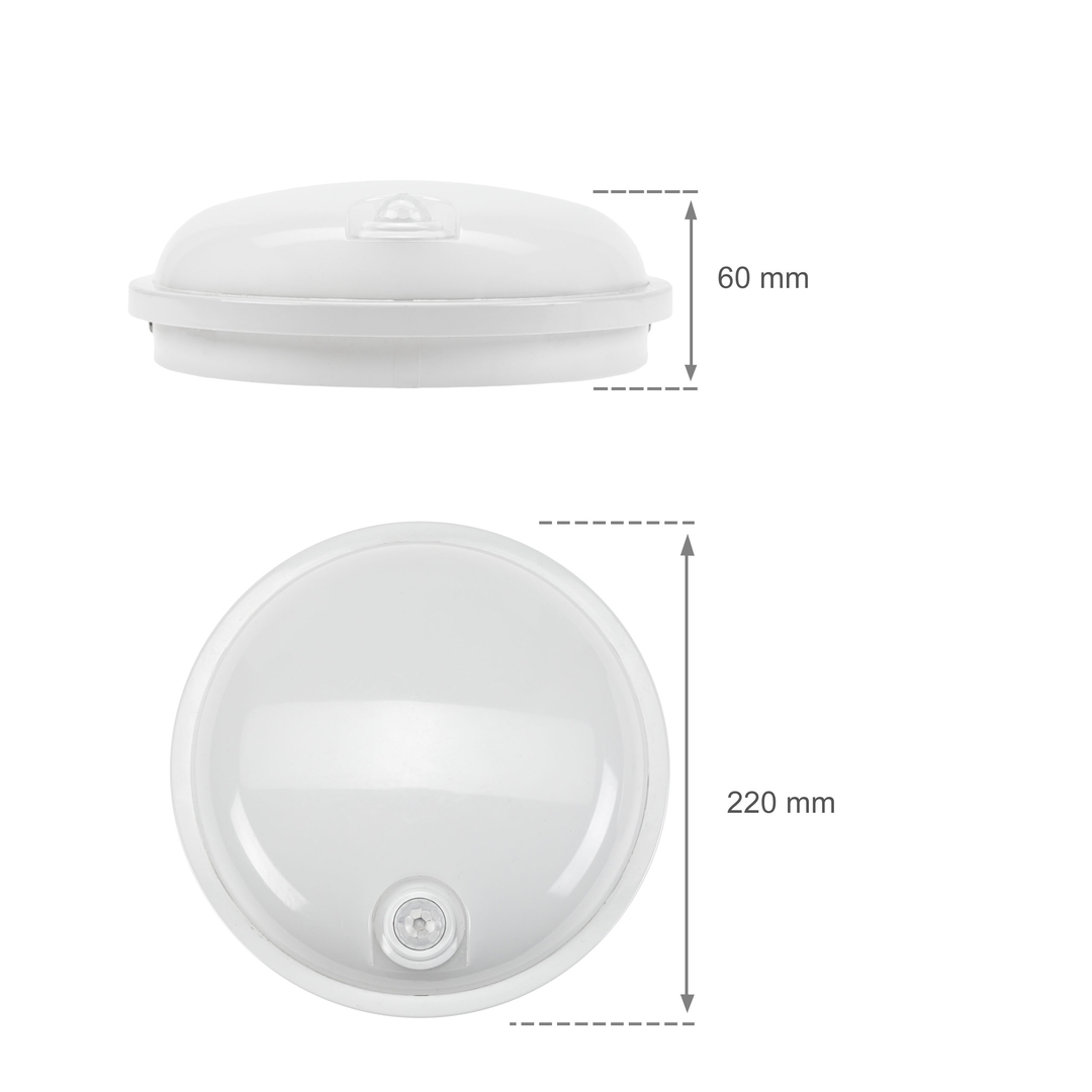 Zobrazit Technic Channel Lamp 20 W Nw 230 V 120st Ip54 Ik07 220x60mm White Round Pir Motion Sensor Technic Channel Lamp 20 W Nw 230 V 120st Ip54 Ik07 220x60mm White Round Pir Motion Sensor