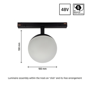 System Shift Globe Sphere Lighting on Rail 100x148mm 5W 165st Black Záruka 5 let. small 7