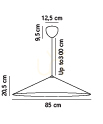 Závěsné svítidlo DFTP Hill 85, bílé, Tyvek, 3 × E27 small 8