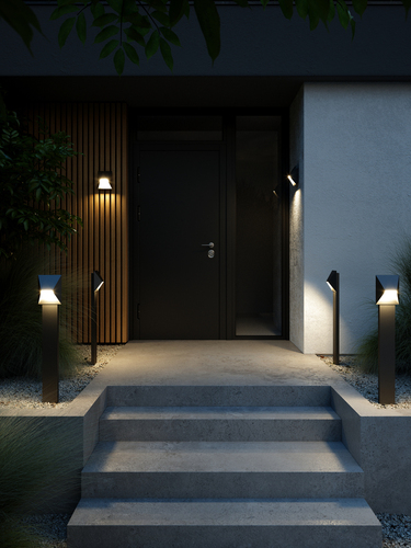 Kontrola PONTIO zahradní lampa Nordlux GU10 25W hliníková černá