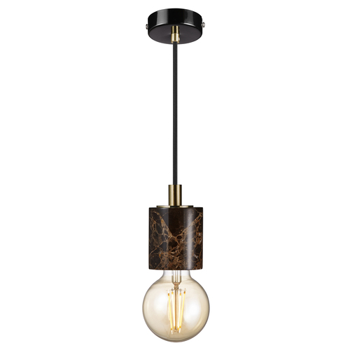 Kontrola Závěsné svítidlo Nordlux E27 60W Marble Brown SIV